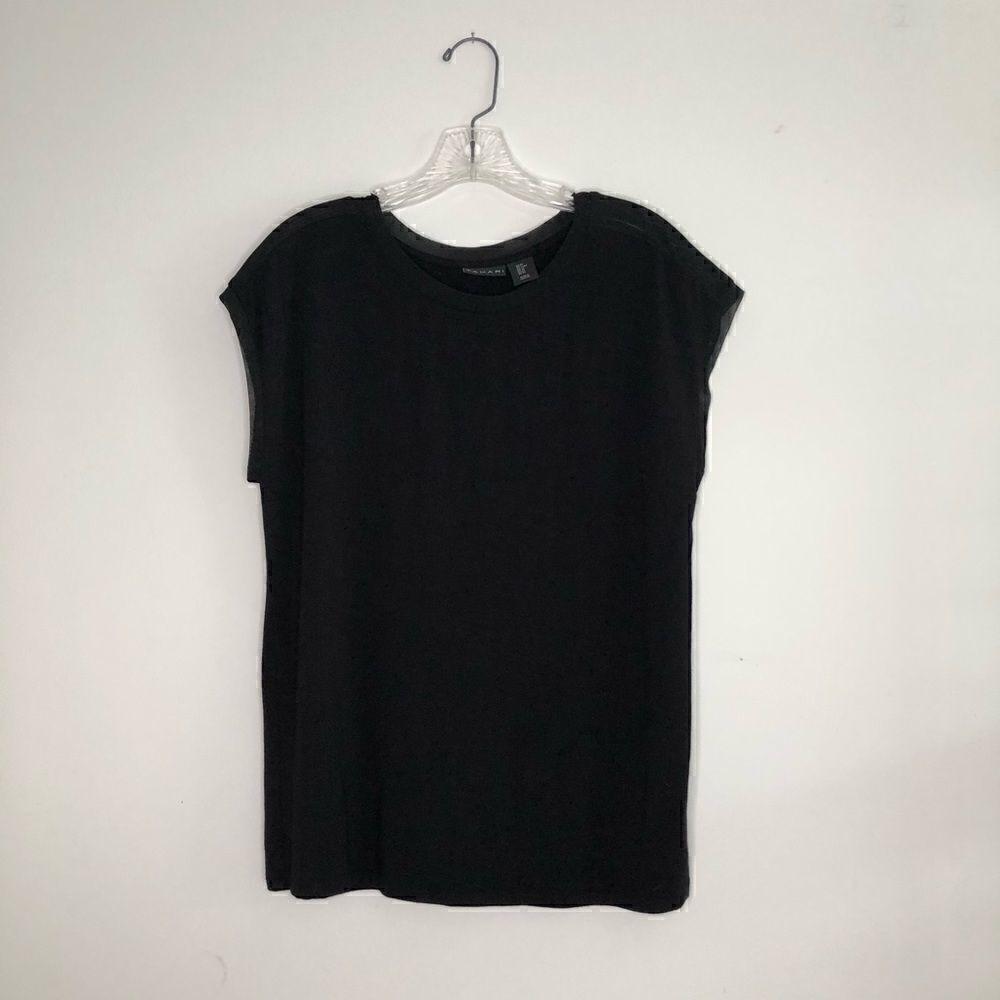 Tahari Black Shirt with Mesh Detailing - Picture 11 of 11
